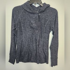 Beyond yoga heather black pullover sweater